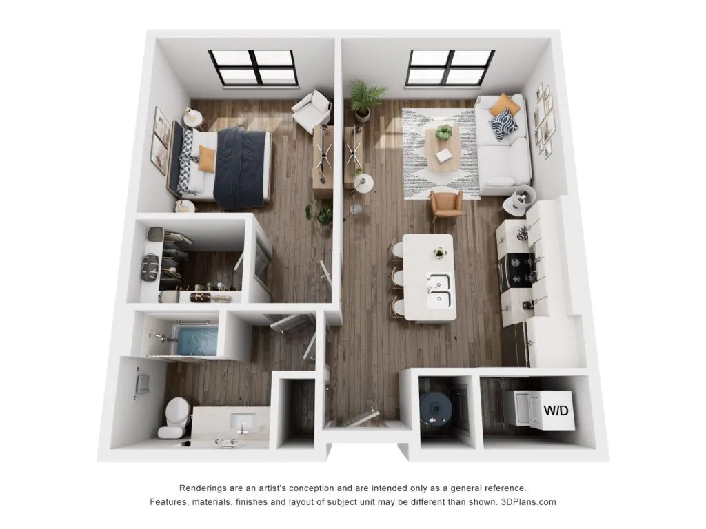 1 Bedroom / 1 Bath floor plan