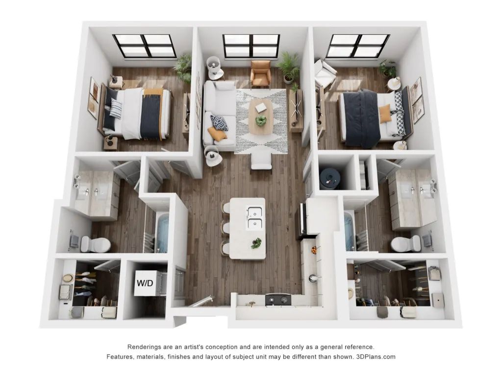 2 Bedroom / 2 Bath floor plan