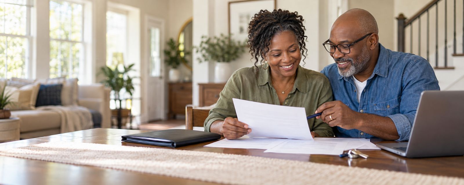 Homeowners Looking Over Program Paper Work