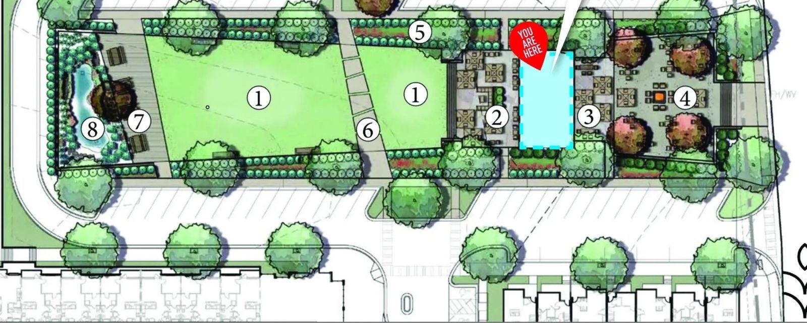 Vela Park Site Plan of Apartment, Food Park and Green Space